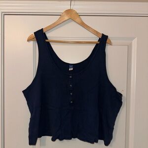 Old Navy, navy blue cropped tank top in XXL